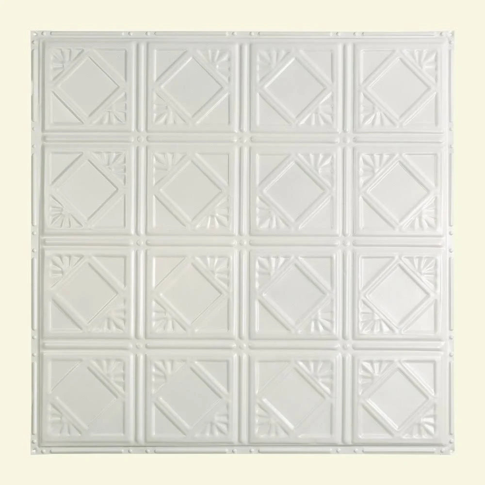 Gloss White 2-foot x 2-foot Nail-up Ceiling Tile (Carton of 5) V5847