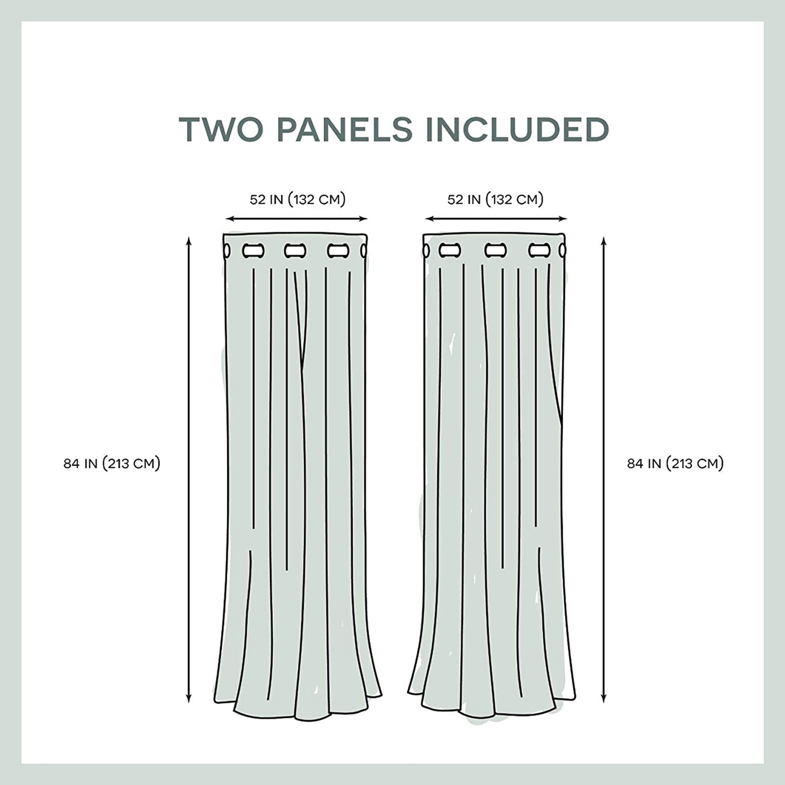 Blue Grommet Curtains 52"x84" Y553