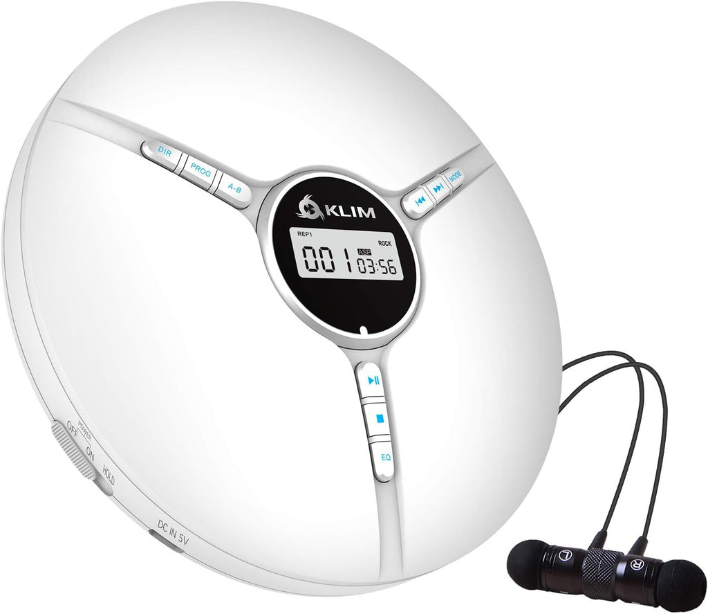 Portable CD Player with Built-in Battery, Earphones, White V265