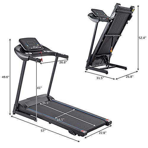 Silver Foldable Electric Treadmill with Bluetooth M2819