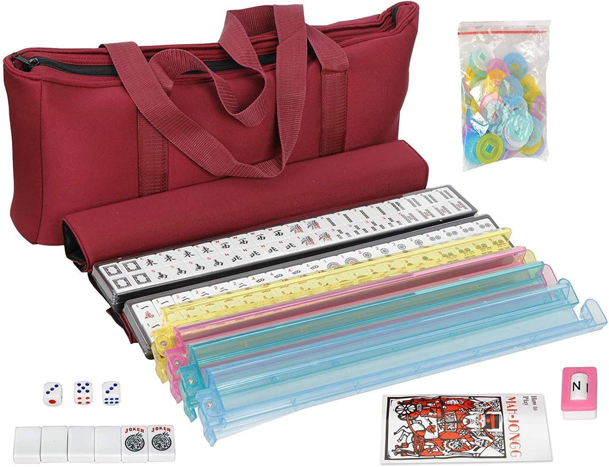 166 Tiles Complete Mahjong Set with Rack and Bag U54770