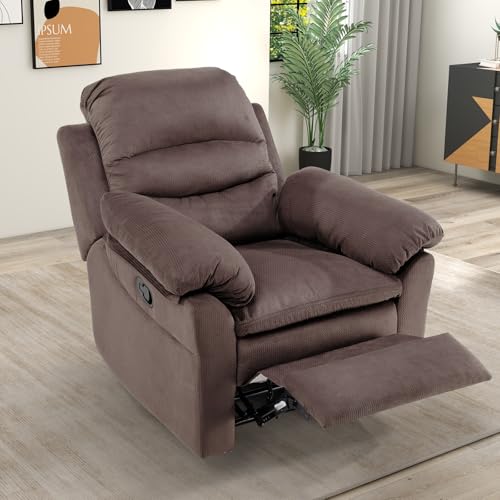 Breathable Fabric Cloth Single Recliner Chair with Padded Backrest and Armrests K281