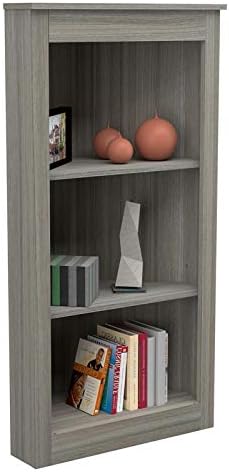 Gray Smoke Oak 3 Shelf Corner Bookcase X467681