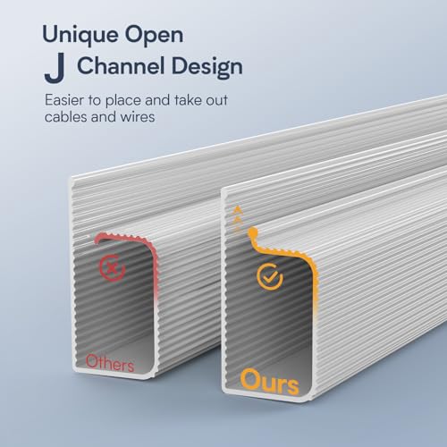 4 Pack Cable Management Under Desk J-Channel Cord Organizer 4X15.7in H61919