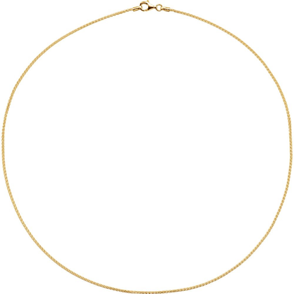 18k Yellow Gold Plated Wheat Chain Necklace With Lobster Clasp M594762