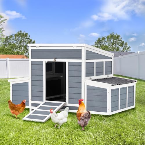 56" Large Wooden Chicken Coop with 6 Nesting Boxes F670