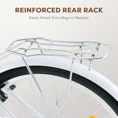 24 26 inch 1 Speed Step Through Cruiser Bike with Basket A863