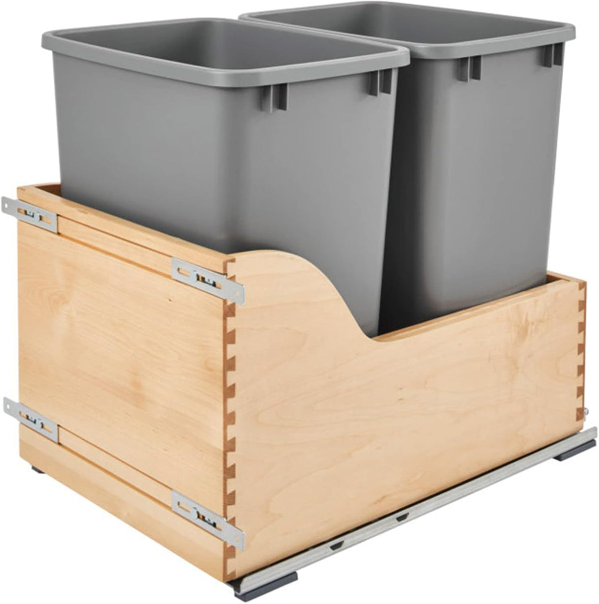 35 Qt 8.75 Gal Silver Pull Out Trash Can S687