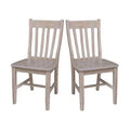 Washed Gray Taupe Solid Wood Dining Chair F234