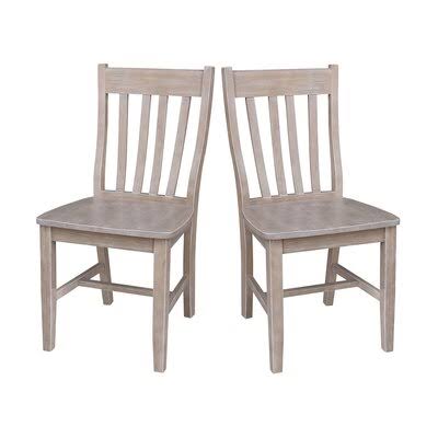 Washed Gray Taupe Solid Wood Dining Chair F234