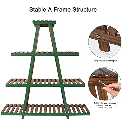 4 Tier Wood Plant Stand L49710