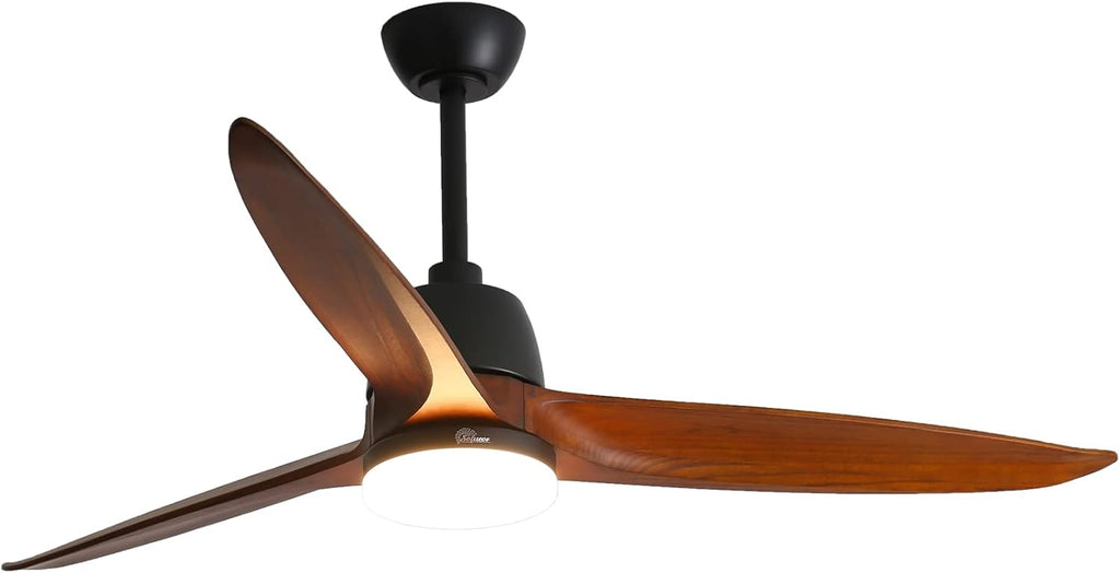 52'' Carved Wood Ceiling Fan with Remote U779