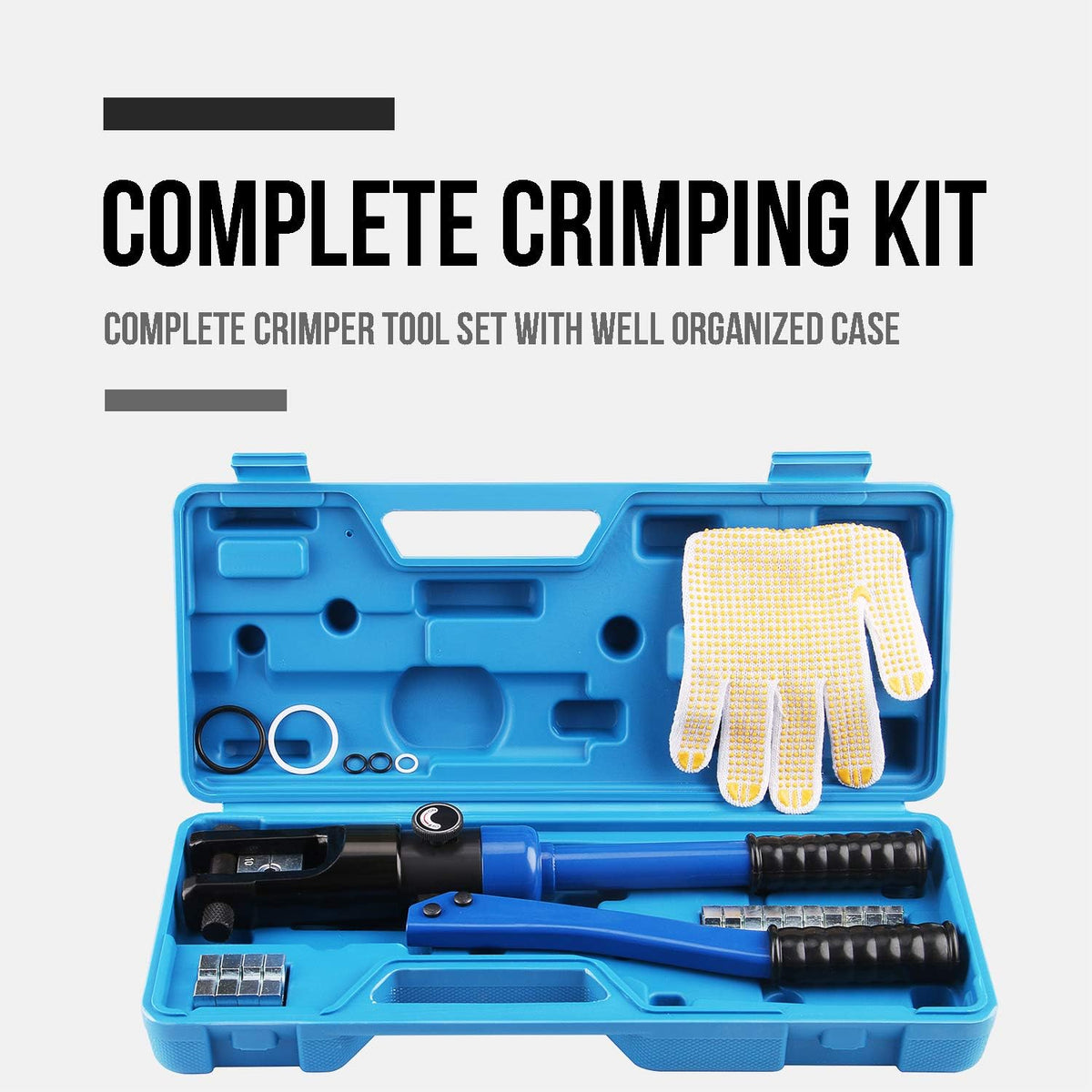 Hydraulic Cable Lug Tool, 6 AWG to 4/0 AWG Battery Cable Crimping Tool Set K411205