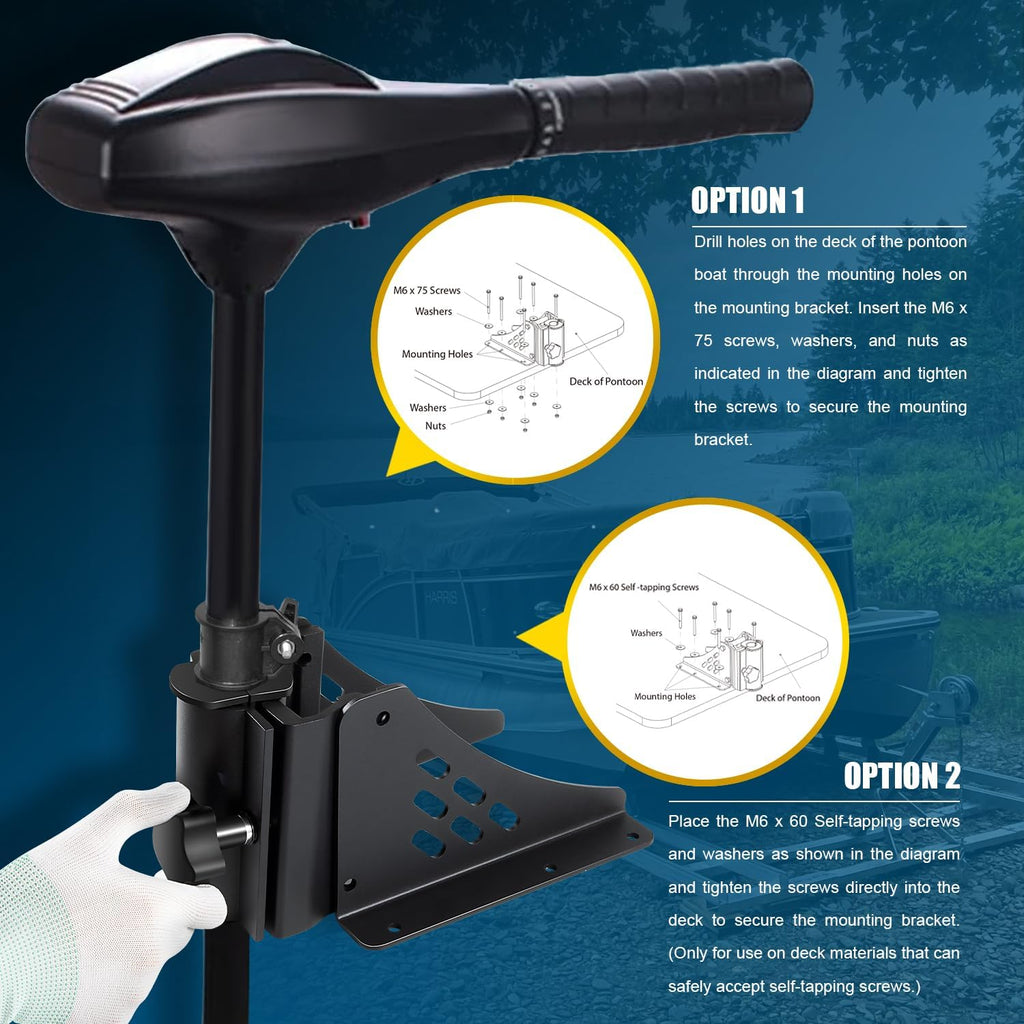 Trolling Motor Deck Mount for Shafts Between 1.15" - 1.25" in Diameter H6789
