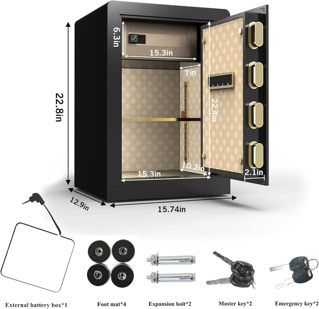 Black 2.04 Cubic Feet Digital Keypad Safe Box S885