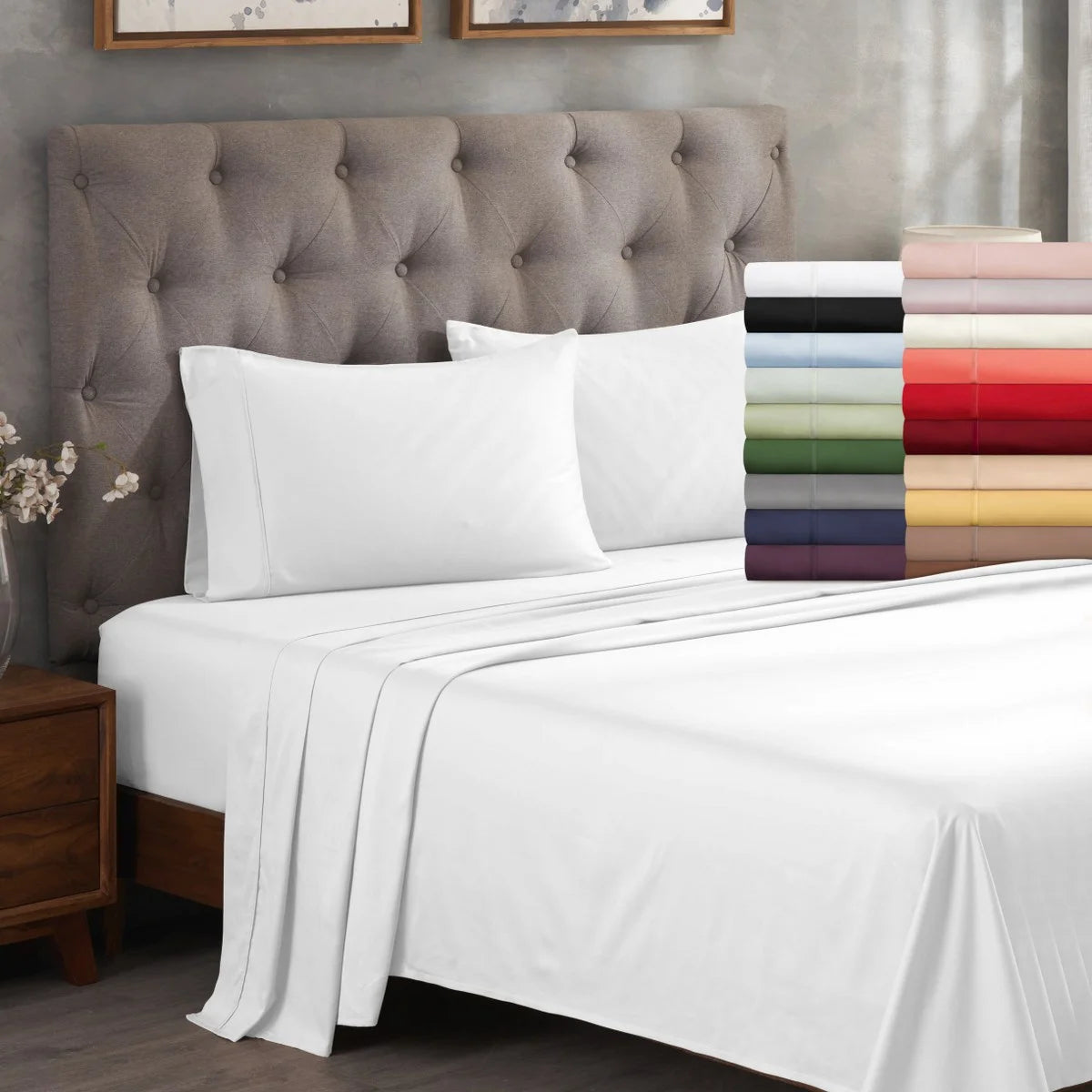 Red 300 TC Egyptian Cotton Sheet Set V973687
