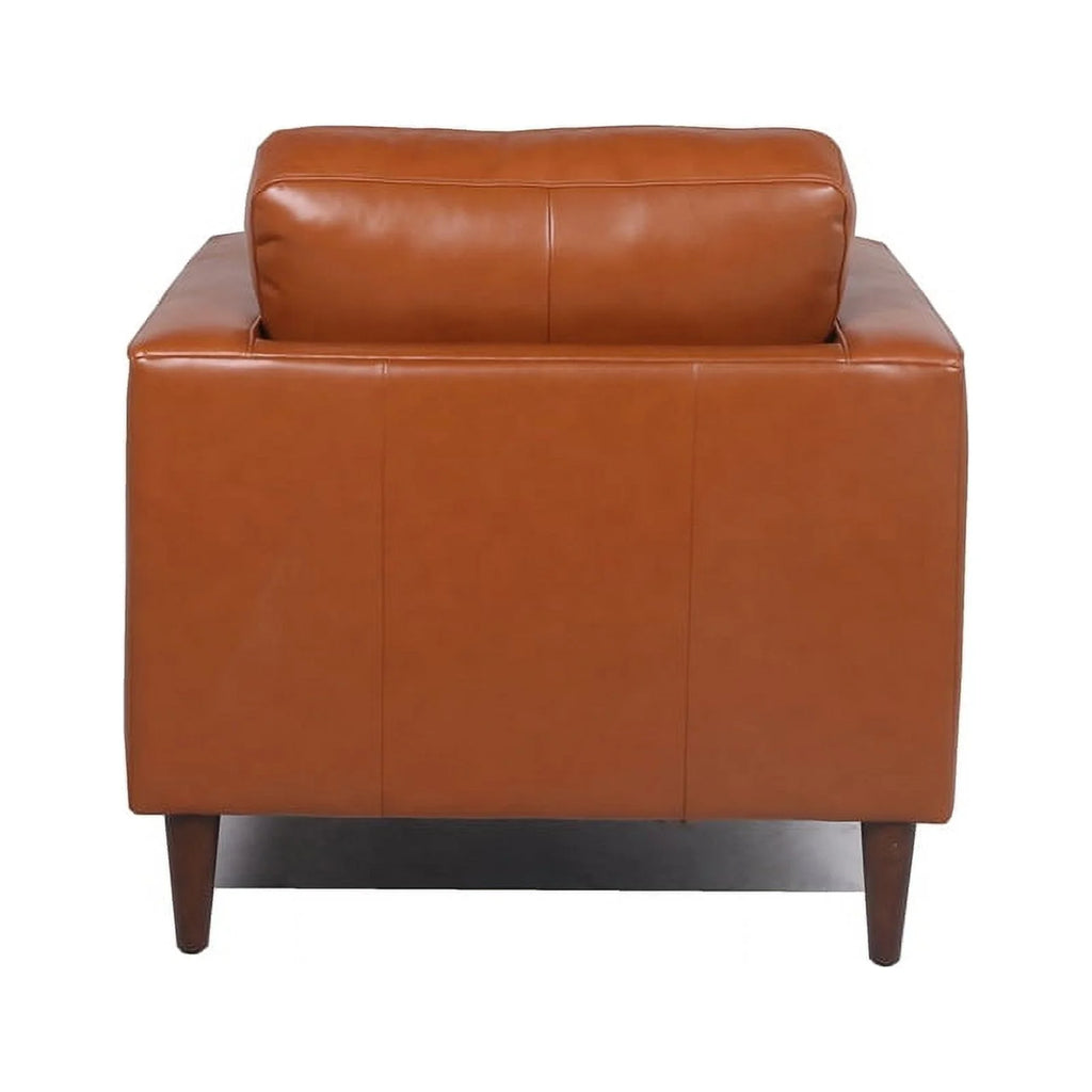Camel Leather Tufted Chair L3613