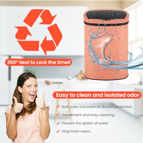 13-Gallon Stainless Steel Automatic Motion Sensor Trash Can L885