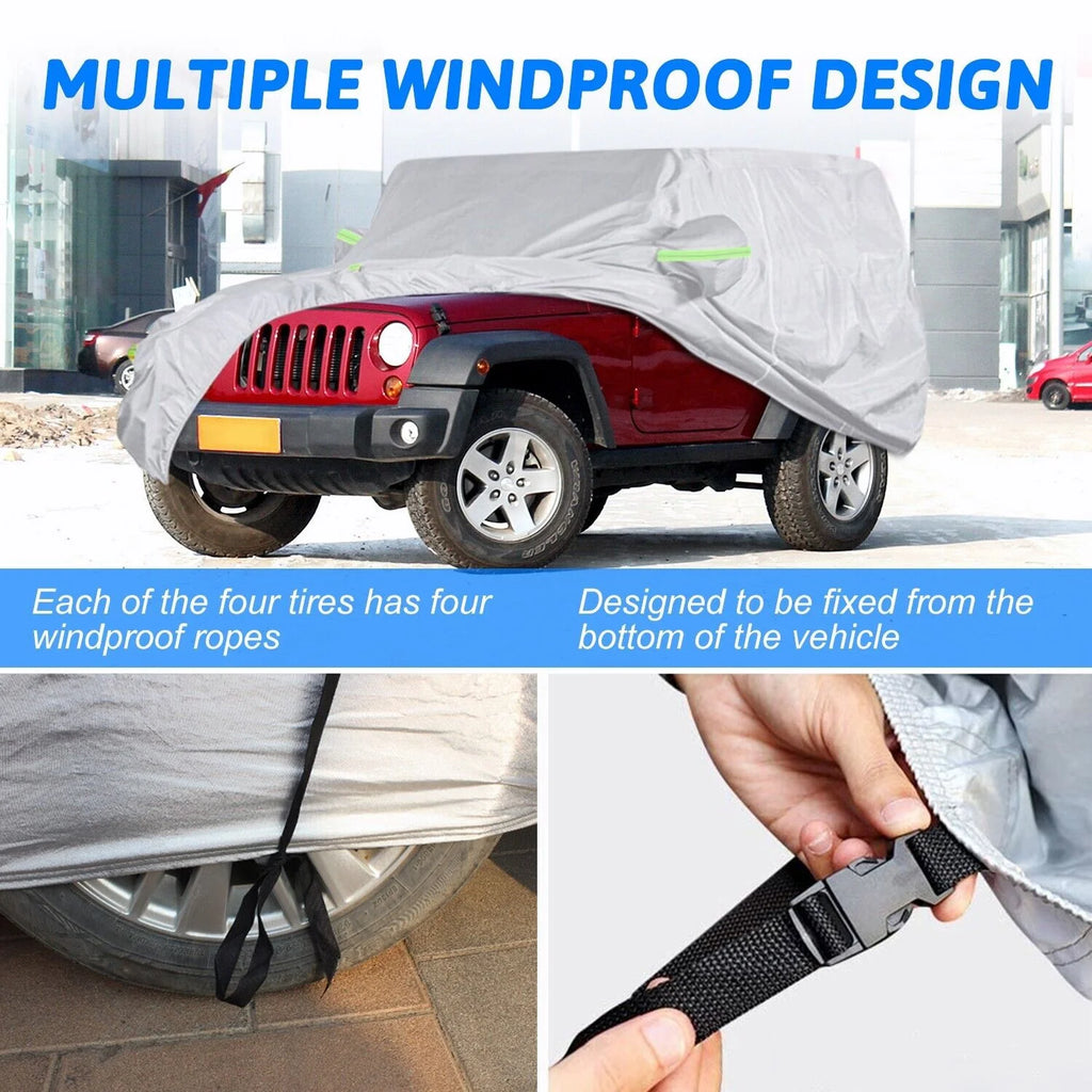 Silver Waterproof Full Car Cover for Jeep Wrangler 2 Door Z94656