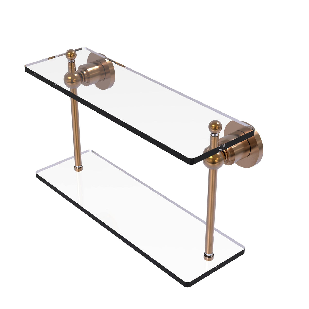 16 inch Two Tiered Glass Shelf Oil Rubbed Bronze T967926