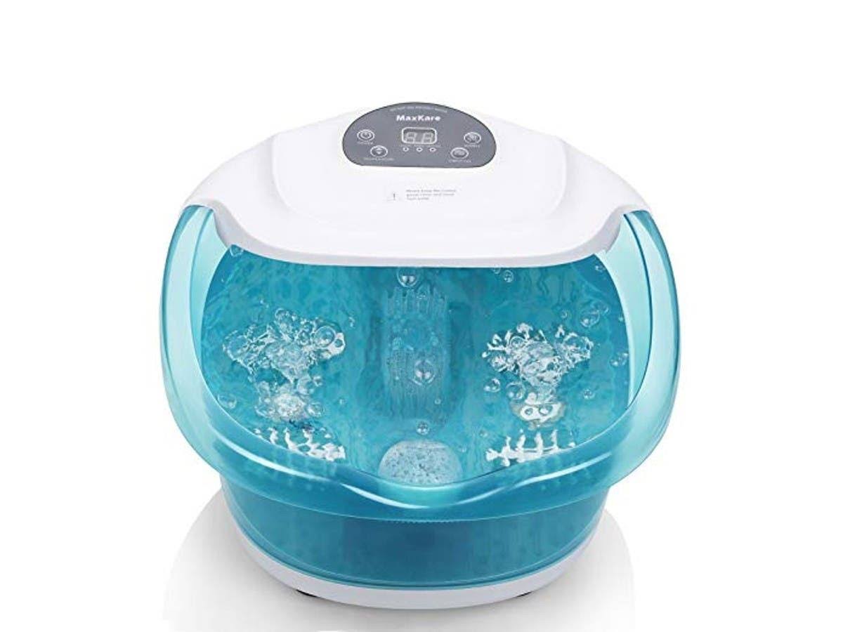 Foot Spa Bath Massager with Heat Bubbles Vibration, 4 Massaging Rollers P914