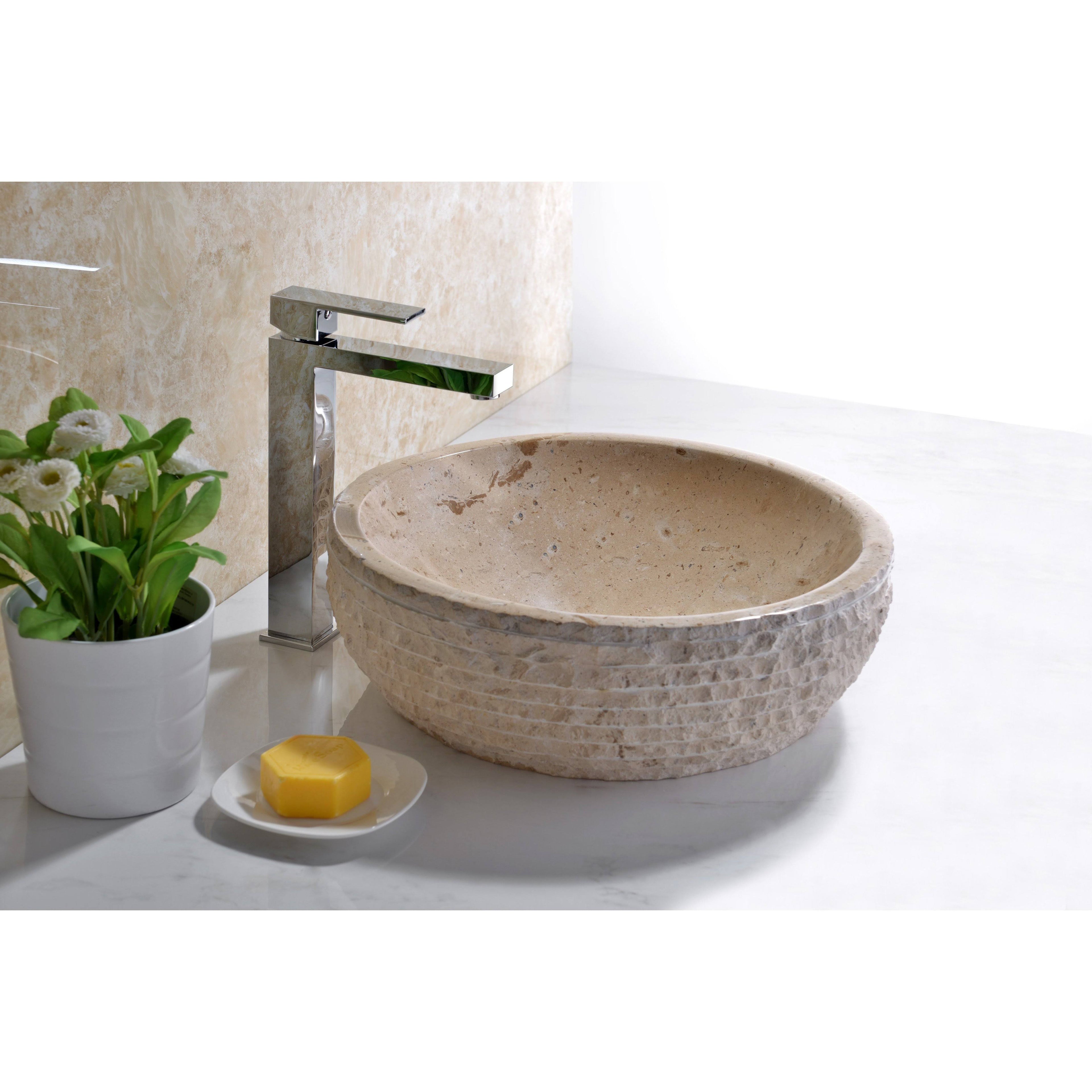 Classic Cream Marble Vessel Sink L63277