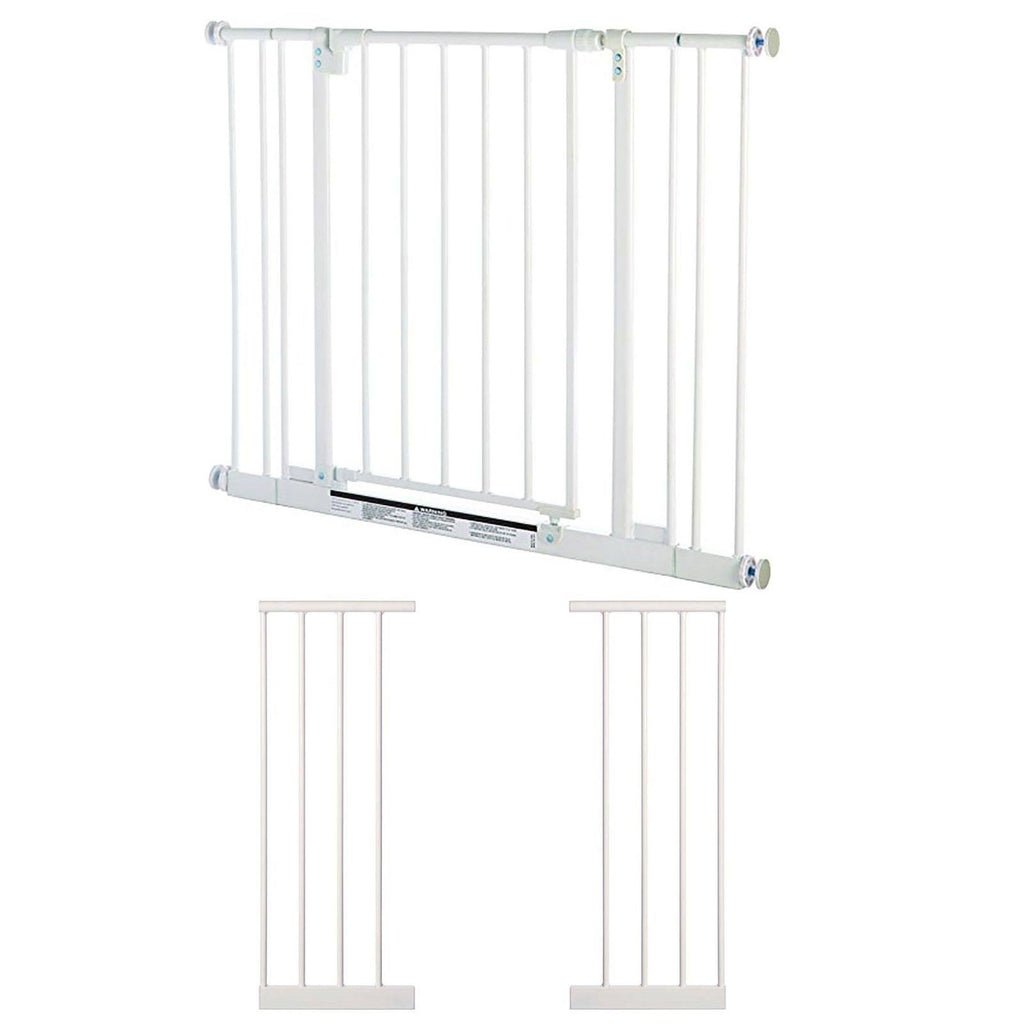 Easy-Close 28-38.5x22 Child or Pet Safety Gate + 10.5x22 Gate Extension C871