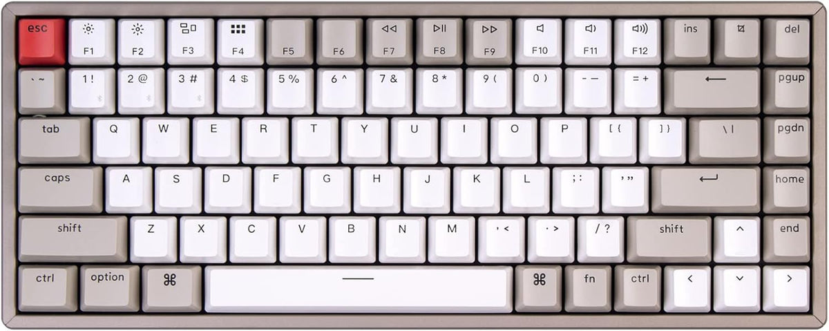 75% Layout 84-Key Hot-swappable Bluetooth Wireless/USB Wired Mechanical Keyboard with Double-Shot Retro Keycaps U1352
