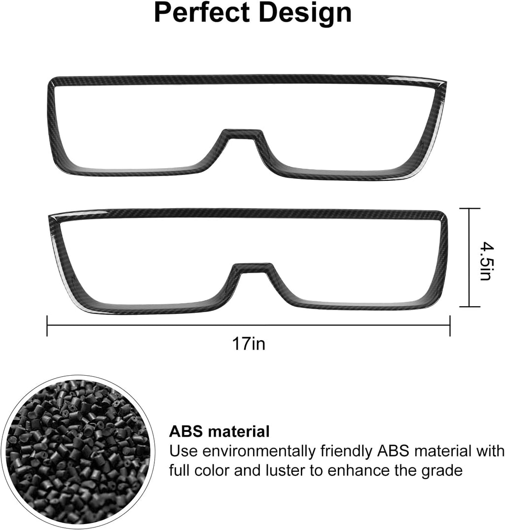 Carbon Fiber Grain Tail Light Cover Trim Frame Bezels G704241