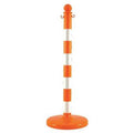 Safety Orange / White Striped Stanchion, 6 pk V2359