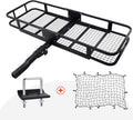 Hitch Mount Folding Cargo Carrier with Cargo Net, 500 LB Max Capacity B204