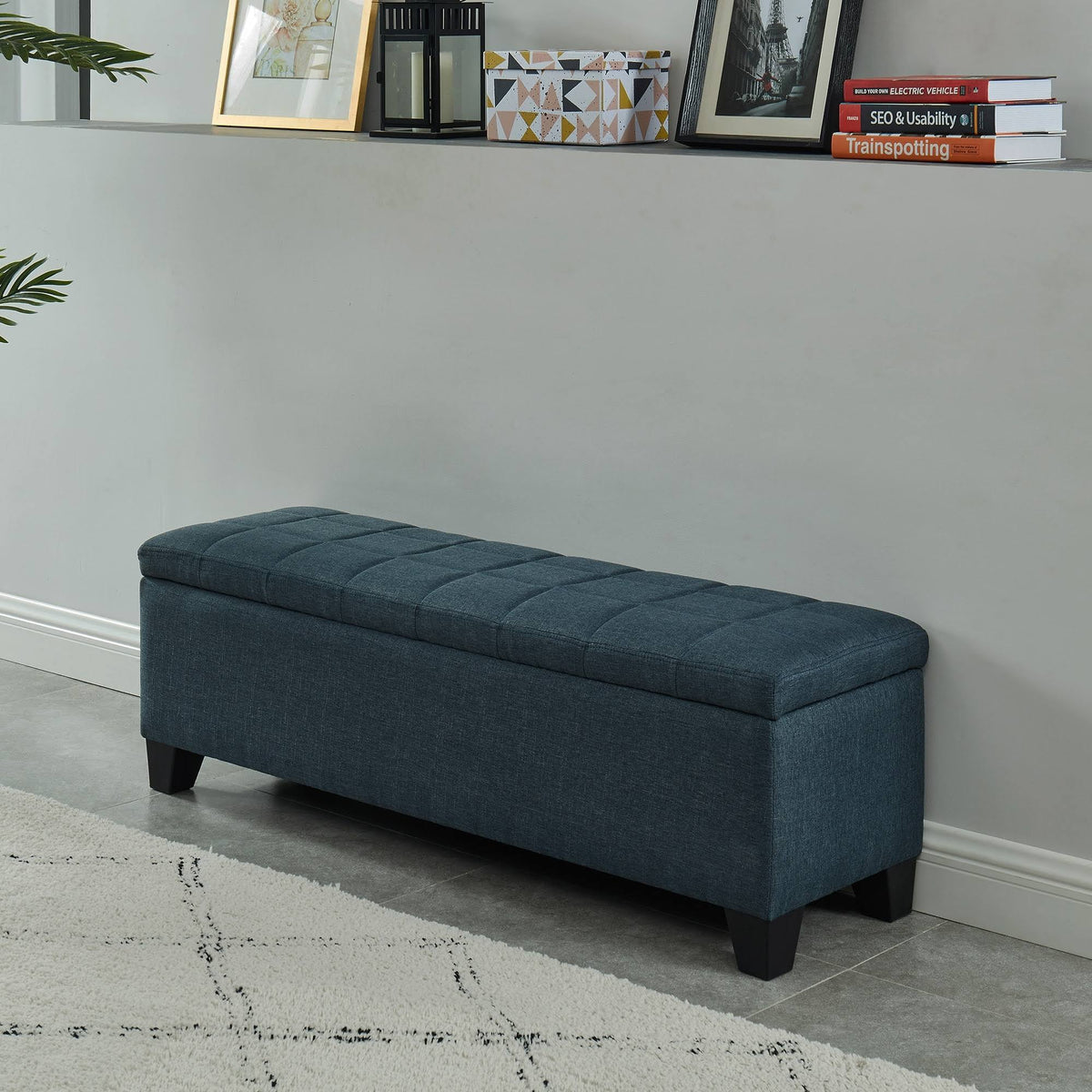 Storage Ottoman Grey Blue N4754