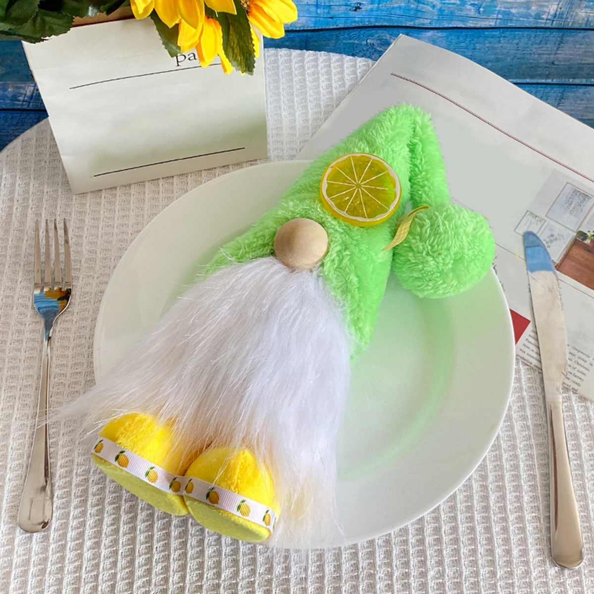 Gnomes Plush Doll Summer Style Faceless Doll Plushie Ornament Lemon Dwarf Doll Home Decor I127871