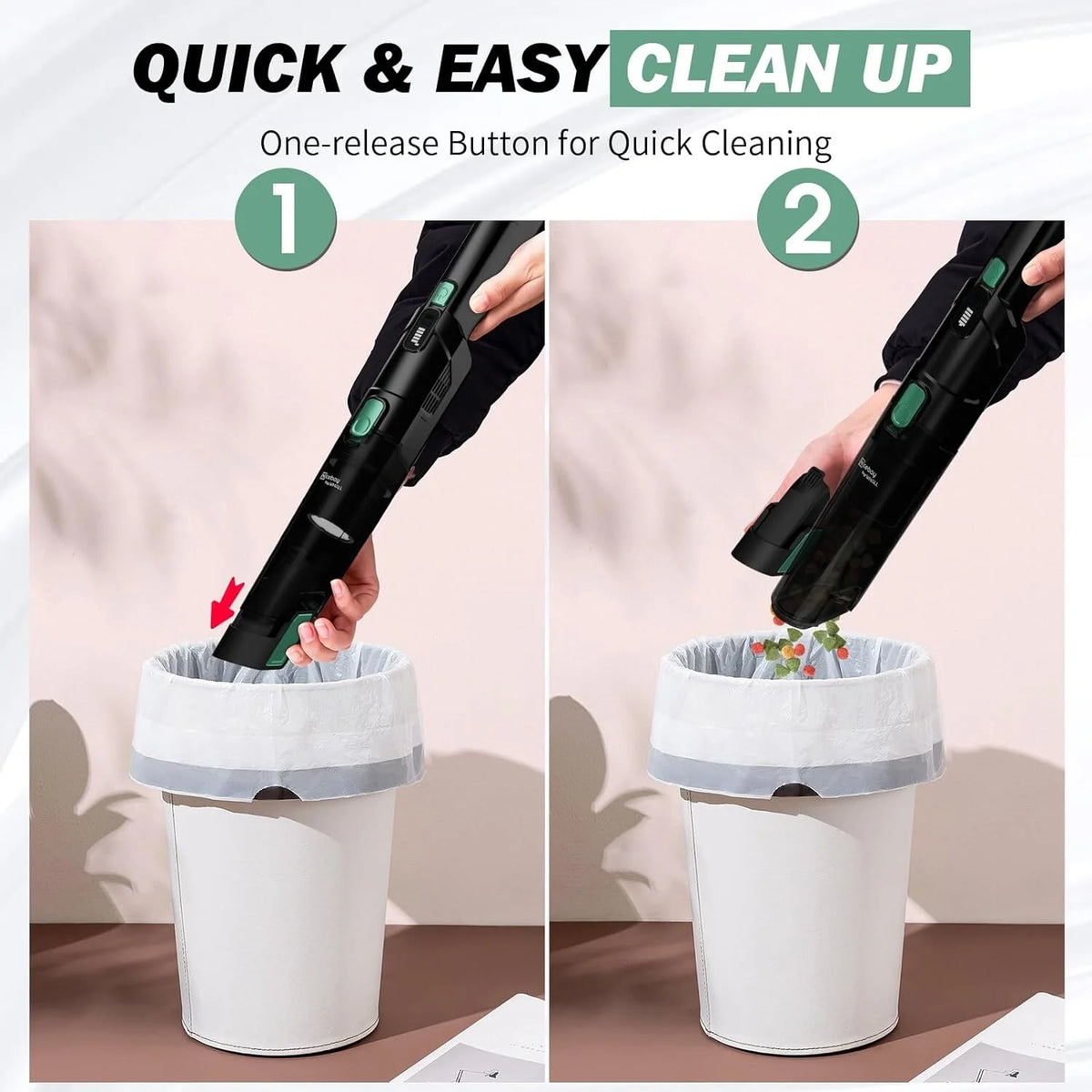 Cordless Handheld Vacuum with LED Display, 15KPA Suction, Fast Charging Dock N674