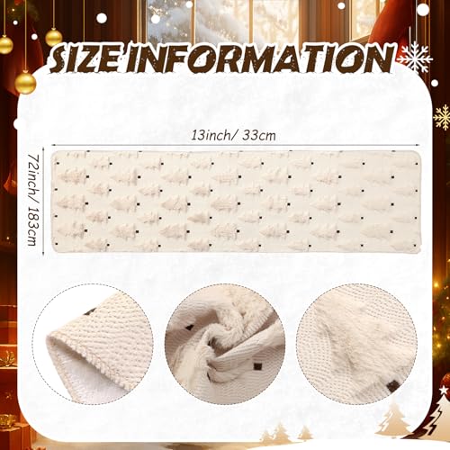 2 Pcs Beige Plush Faux Fur Table Runner 13x72 Inch E812590