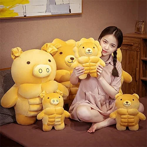 Cartoon Muscle Bear Plush Teddy Bear Large Doll O279436