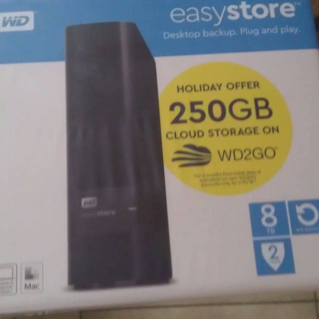 8TB External USB 3.0 Hard Drive Black W414490