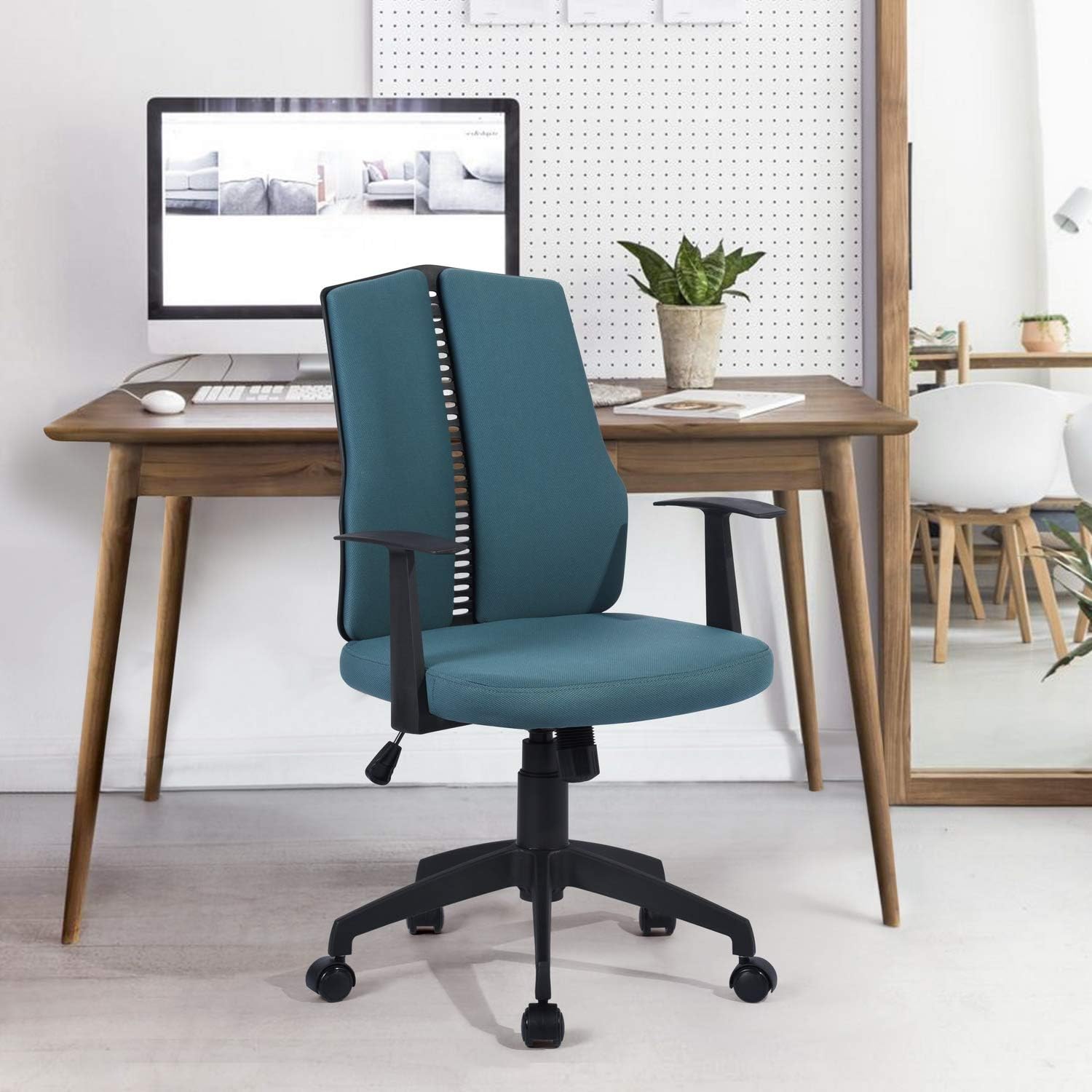 Dark Blue Ergonomic Swivel Rolling Desk Chair I7737