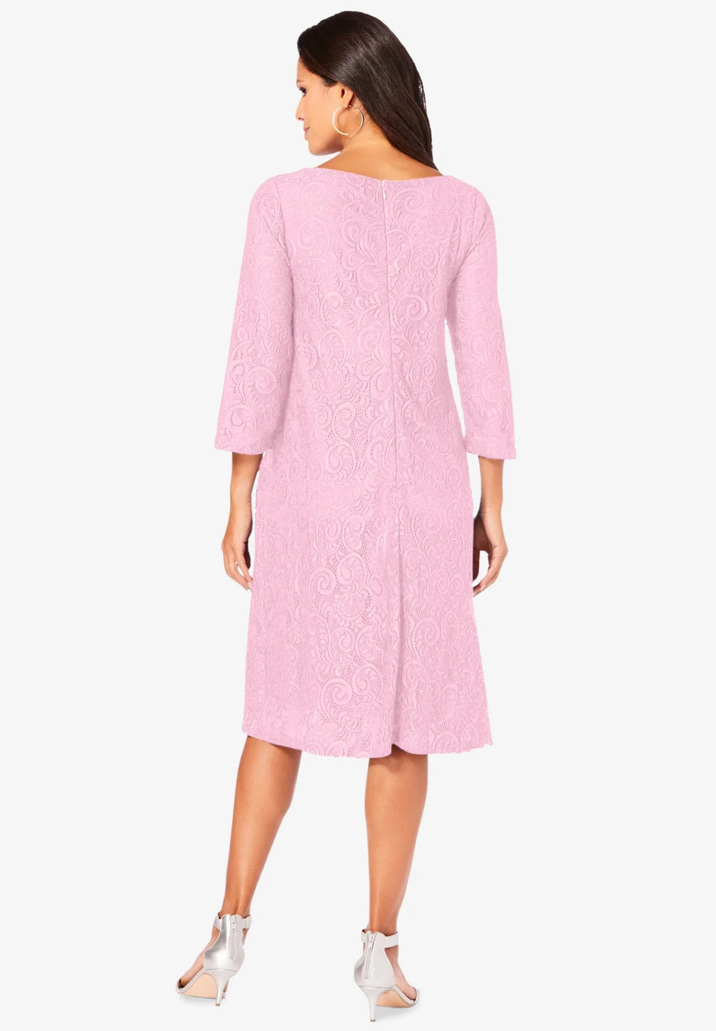 Plus Size Lace Swing Dress E9113