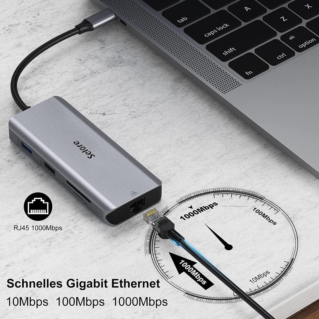 USB C Docking Station Dual Monitor, 9 in 1 USB C Hub, Ethernet, 2 USB 3.0, 1 USB 2.0, SD/TF Card Reader, 100W PD, Pack of 2 G13872