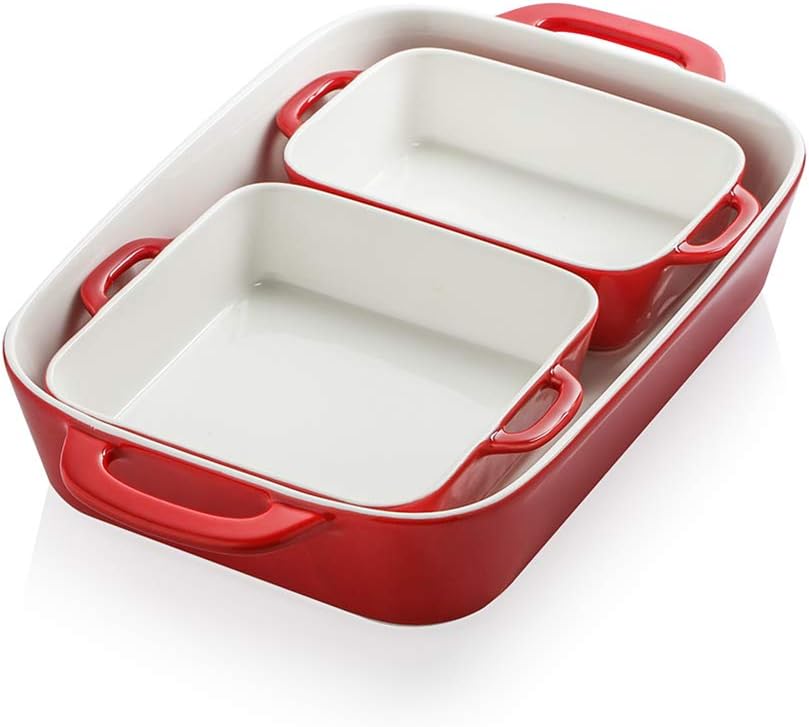 Red Ceramic Rectangular Baking Dish H498922