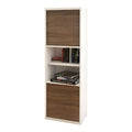 White and Walnut 2-Door Bookcase Y52287