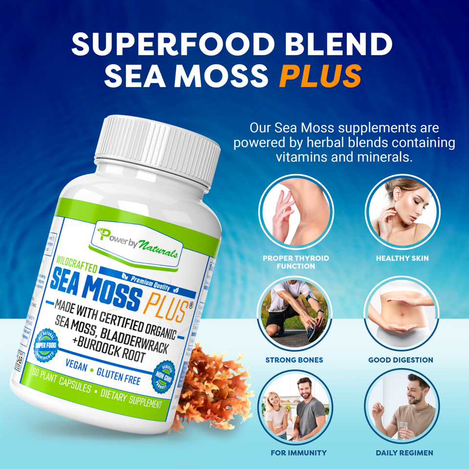 60 Capsule Sea Moss Bladder wrack Burdock Root H723