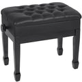 Brown Wooden Piano Bench with Storage and PU Leather Cushion G530449