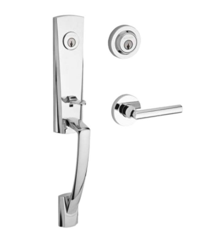 Satin Nickel Double Cylinder Handleset K419077