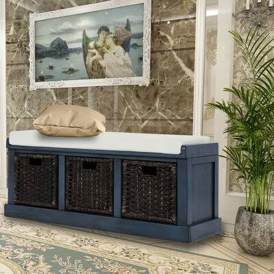Antique Navy Storage Bench F2558