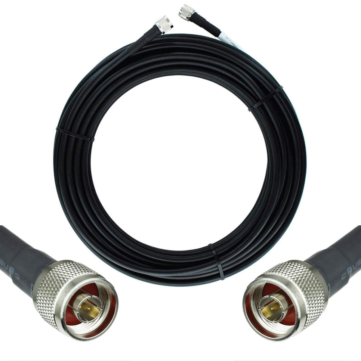 100ft Ultra Low Loss Coaxial Cable 50ohm N Male to N Male Black Y639