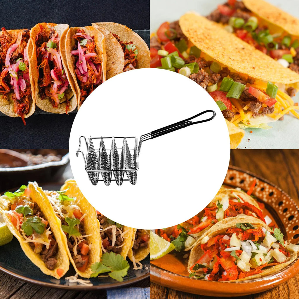 Stainless Steel Taco Fryer 4 Shells Deep Fryer Basket U308