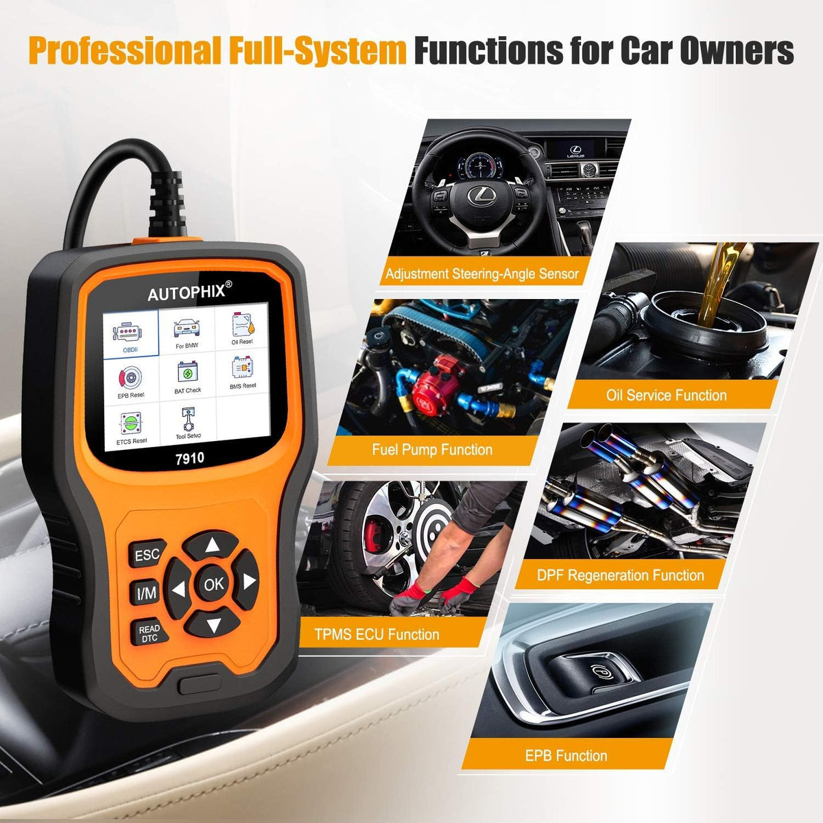 Enhanced 7910 Full-System OBD2 Scanner Auto Fault Code Reader M4529