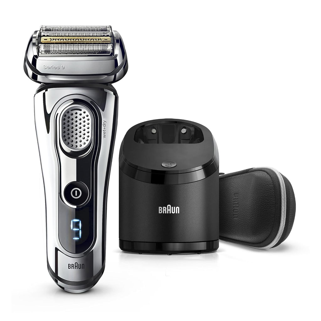 Series 9 Electric Shaver With Precision Trimmer, Wet & Dry Foil Shaver, Clean & Charge Station & Leather Travel Case O93523